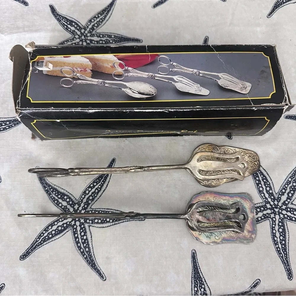 Buffet Tongs, Vintage Salad Tong Zinc Alloy Food Serving Tongs